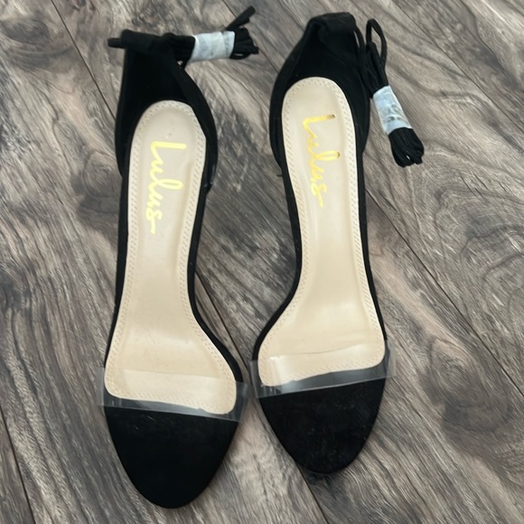 Lulus women’s 10 black open toes heels - Picture 2 of 5